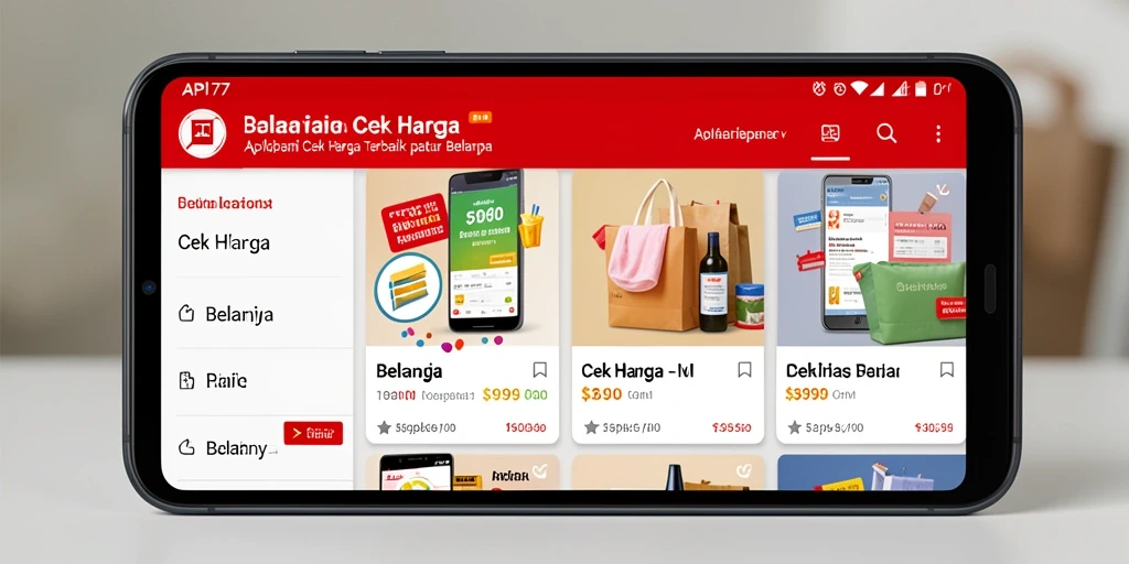 Antarmuka aplikasi API77 yang intuitif untuk cek harga.