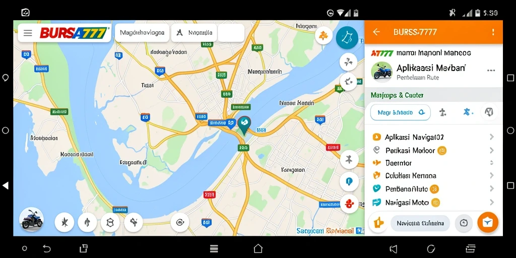 Antarmuka aplikasi BURSA777 menampilkan navigasi motor yang jelas dan informatif.
