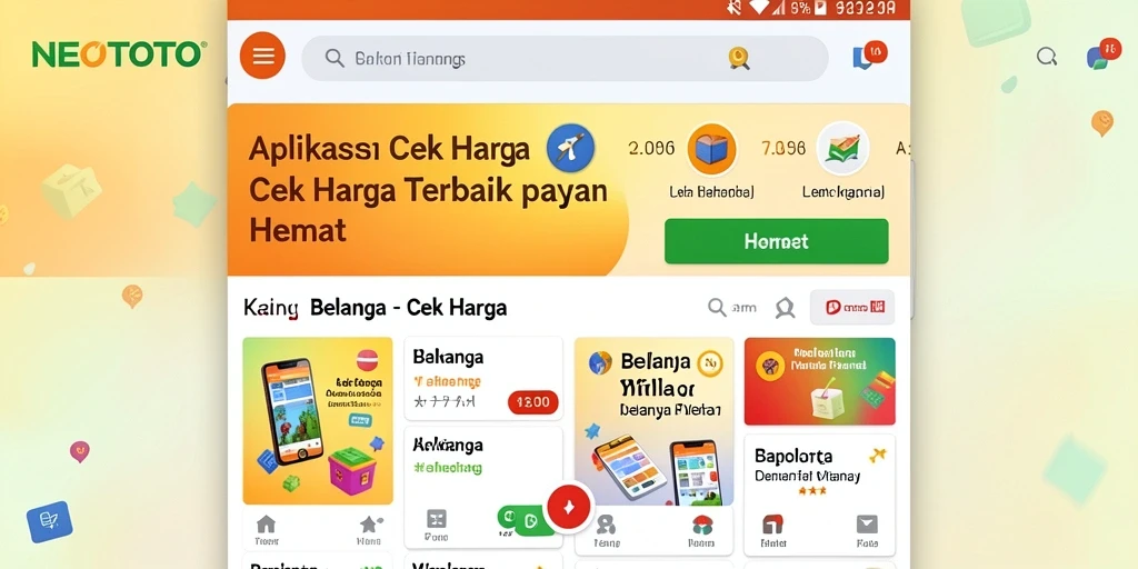 Tampilan antarmuka aplikasi NEOTOTO yang user-friendly untuk Cek Harga.