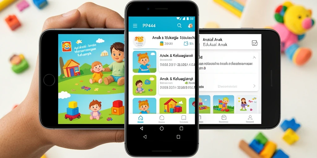 Tampilan antarmuka pengguna PP444 yang interaktif dan menarik untuk anak-anak.