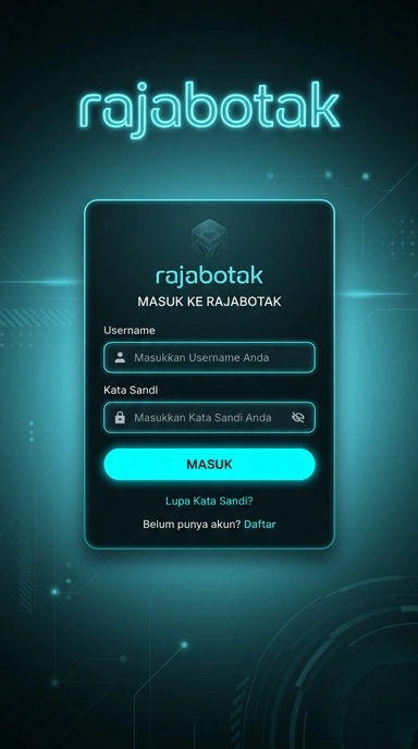 Tampilan halaman login rajabotak